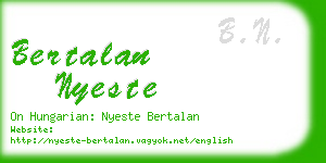 bertalan nyeste business card